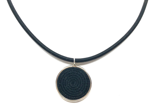 Sisal Silver Disc necklace