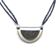 Ostrich Shell Half Moon Necklace