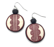 Ostrich Shell Leather Earrings