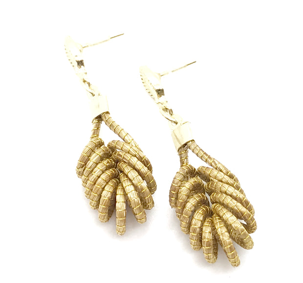 Gold Grass Earrings Medium
